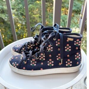 Keds x Rifle Paper Co Navy Blue Floral High Top Sneakers